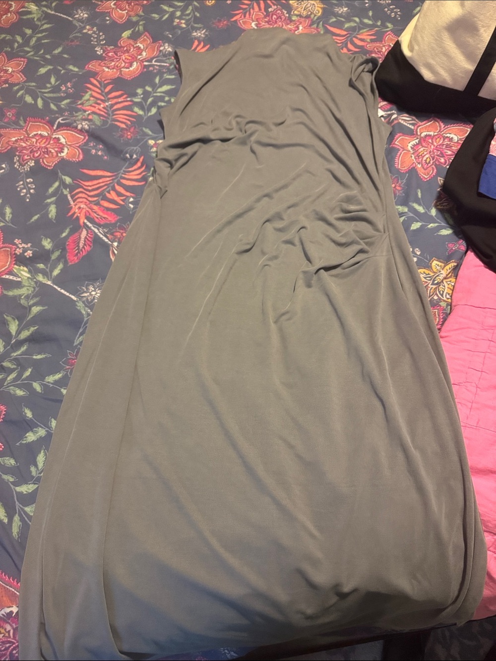 Simple Slate Gray Midi Dress